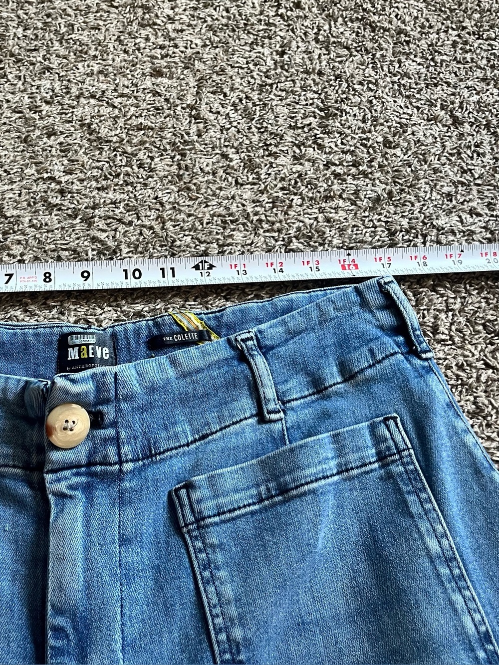Anthropologie Maeve the Colette Cropped Jeans Denim Pants Wide Leg Plus Size 18 - Picture 4 of 7